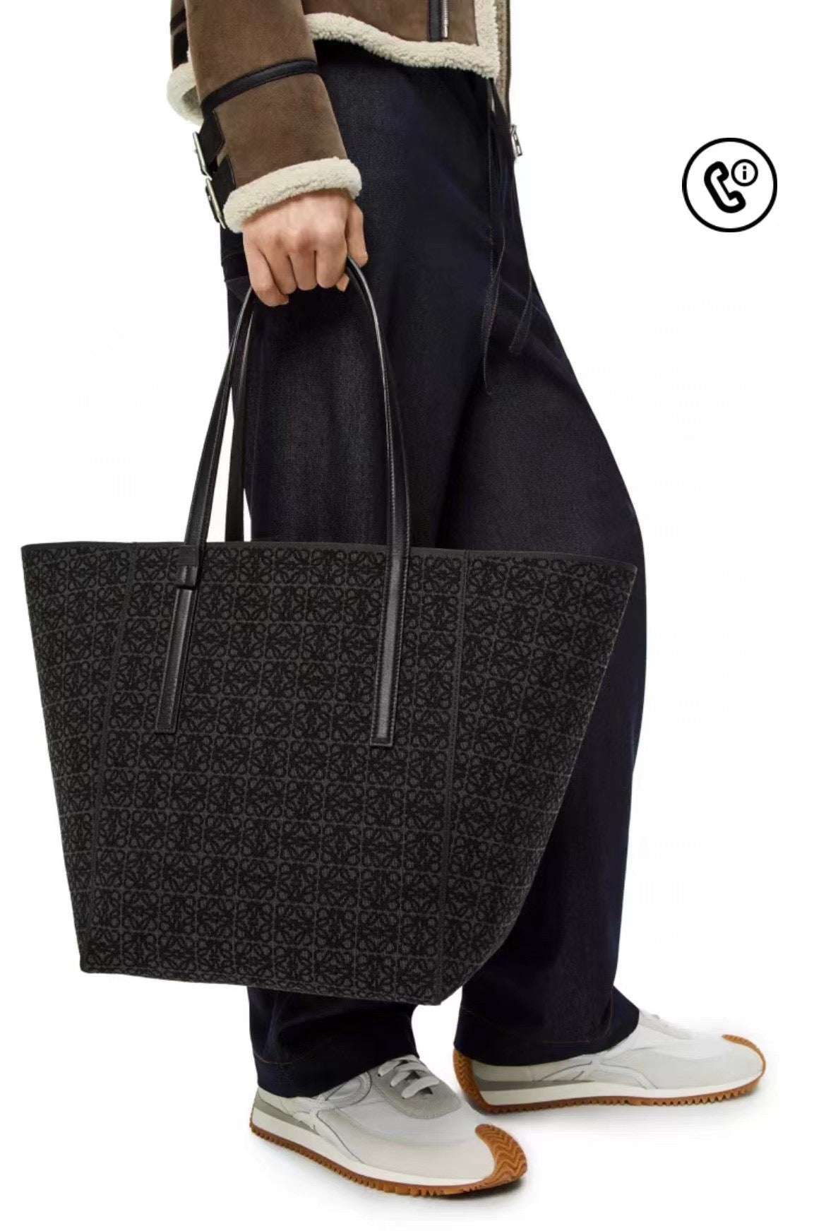 Oversized Embroidered Jacquard Tote – Everyday Carryall Bag (Premium Quality )