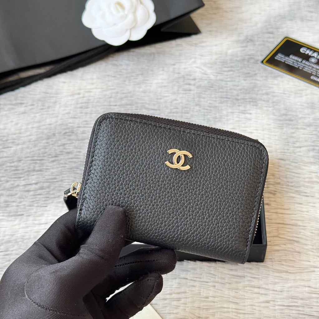 Lychee-Grain Zip Coin Purse (Premium Quality)