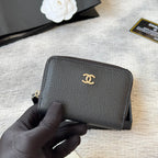 Lychee-Grain Zip Coin Purse (Premium Quality)