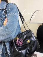 Two-Tone Leather Key Charm