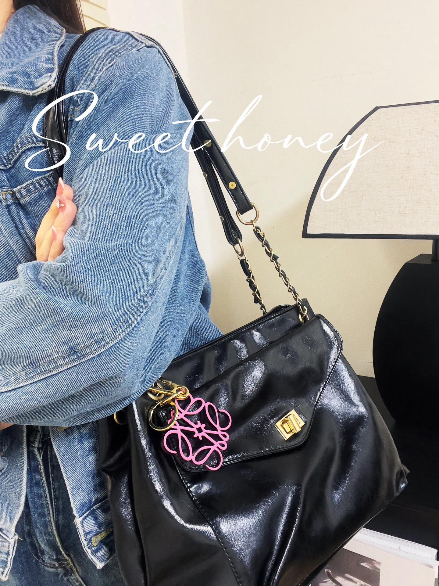 Two-Tone Leather Key Charm