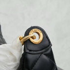 Quilted Leather Multi-Pocket Hobo Bag