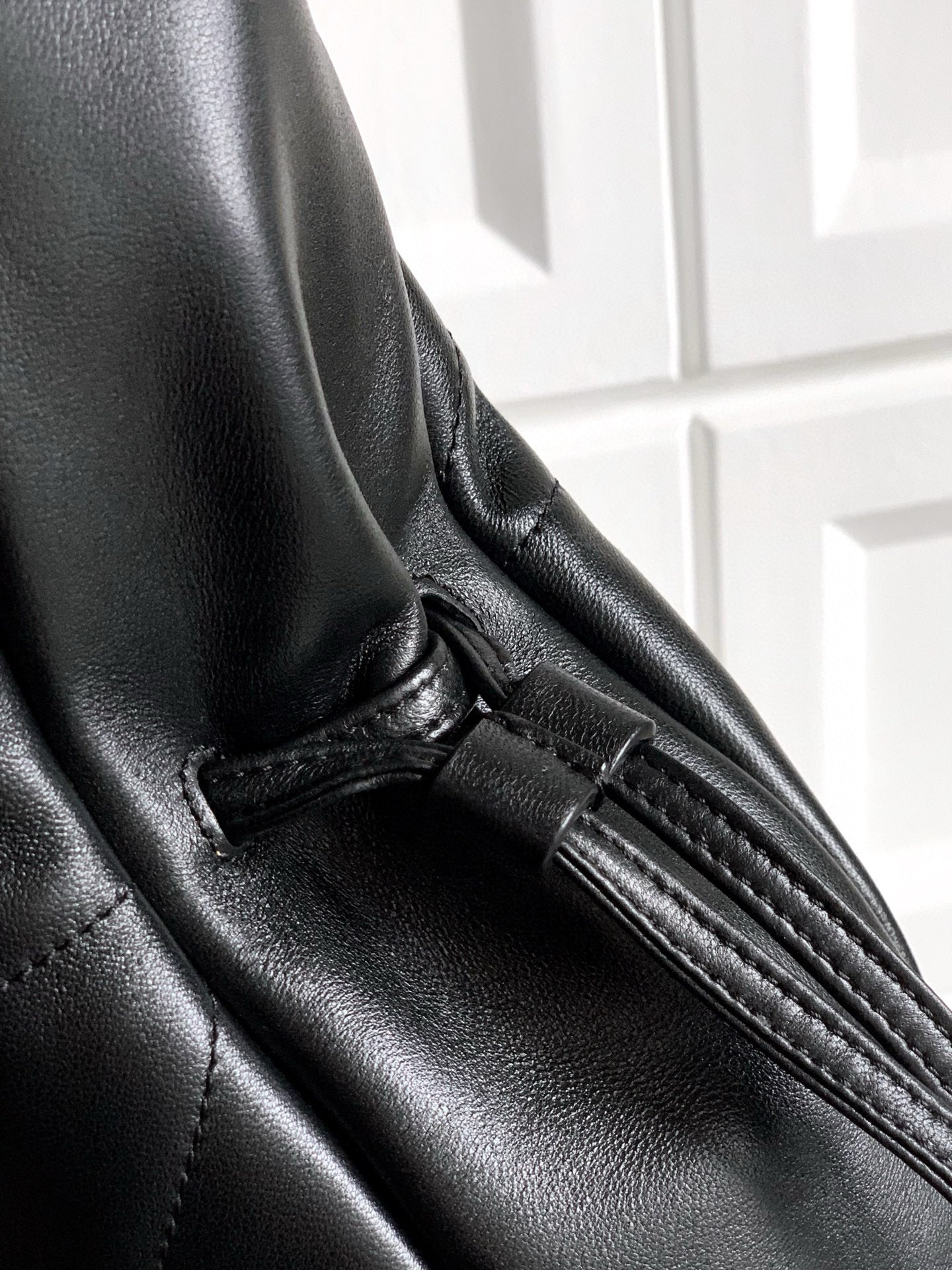 Elegant Black Lambskin Shoulder Tote