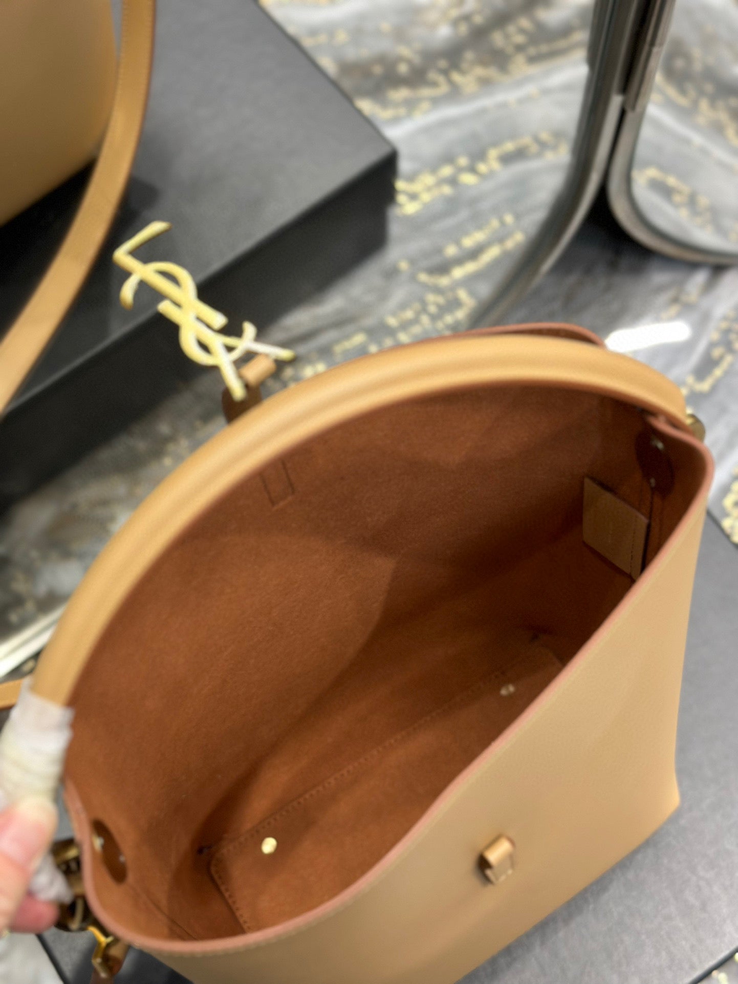 Y*S*L Bucket Bag in Original Italian Calfskin