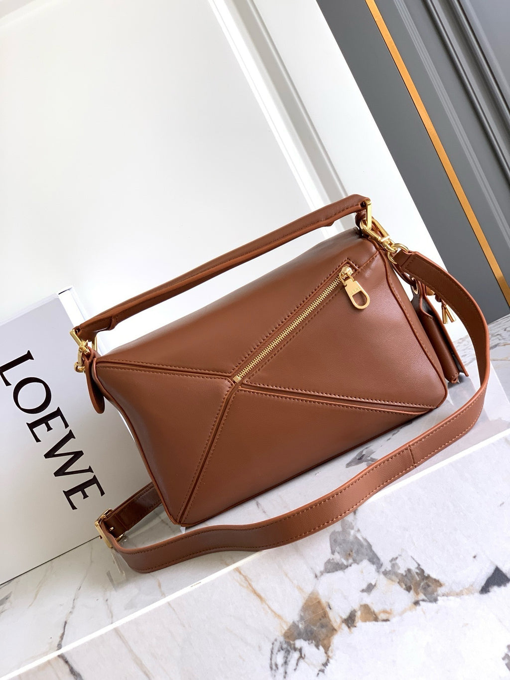 Premium Lambskin Geometric Puzzle Bag [Premium Quality]