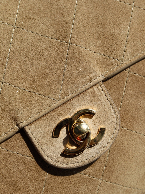 26S Suede & Calfskin Maxi Flap Bag | (Premium Quality+++)