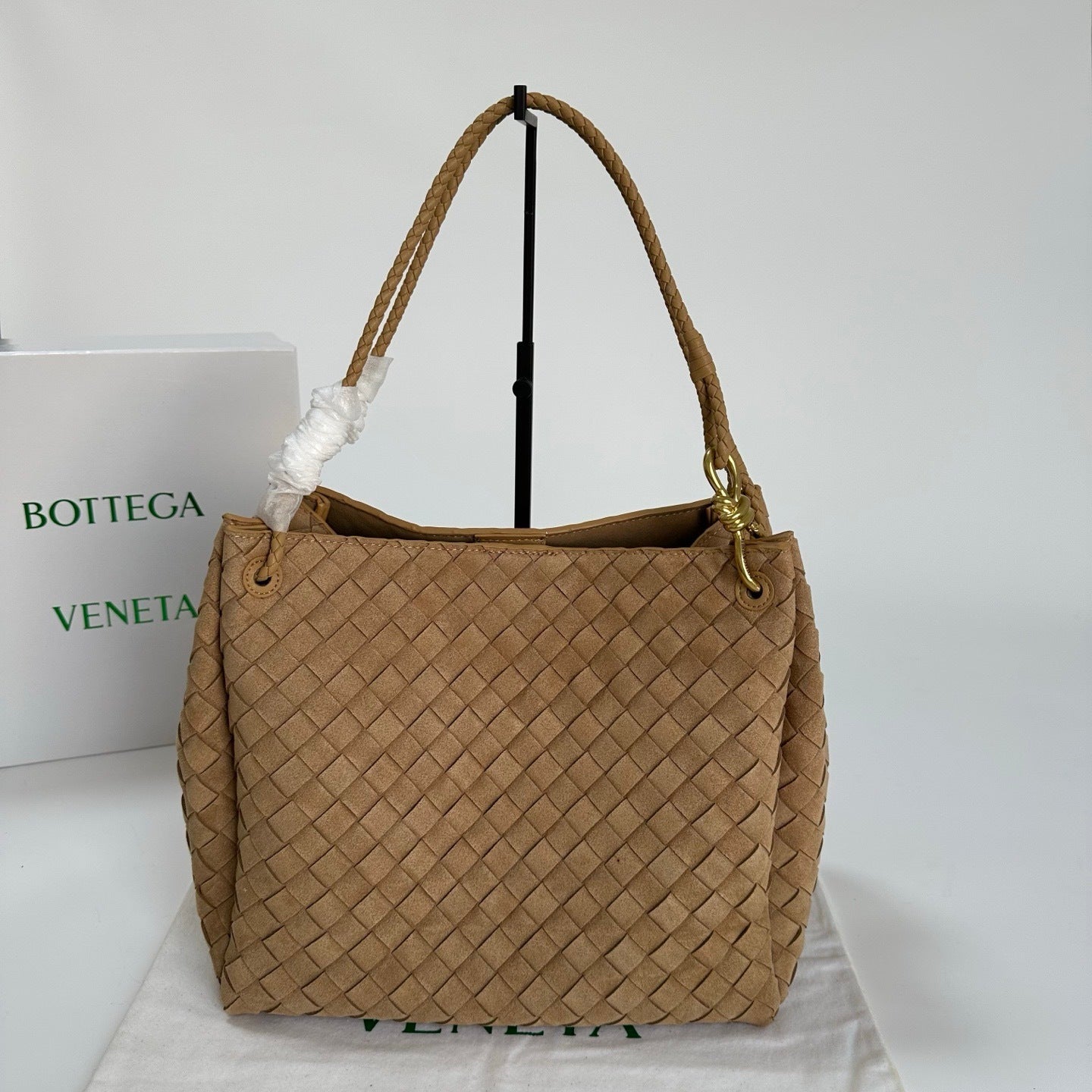 Soft Suede Parachute-Style Woven Bag