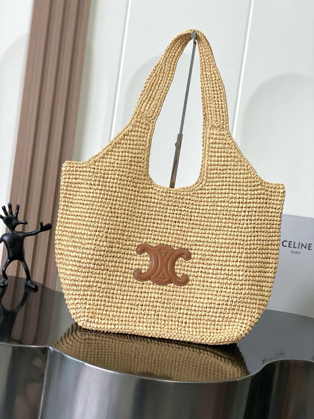 Summer Luxe Raffia Tote with Leather Accents (Premium Quality )