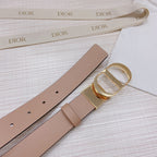 3.0cm Reversible Calfskin Leather Belt – Rotating Metal Buckle