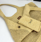 ICARE Natural Raffia Large Handwoven Tote Bag (High quality )