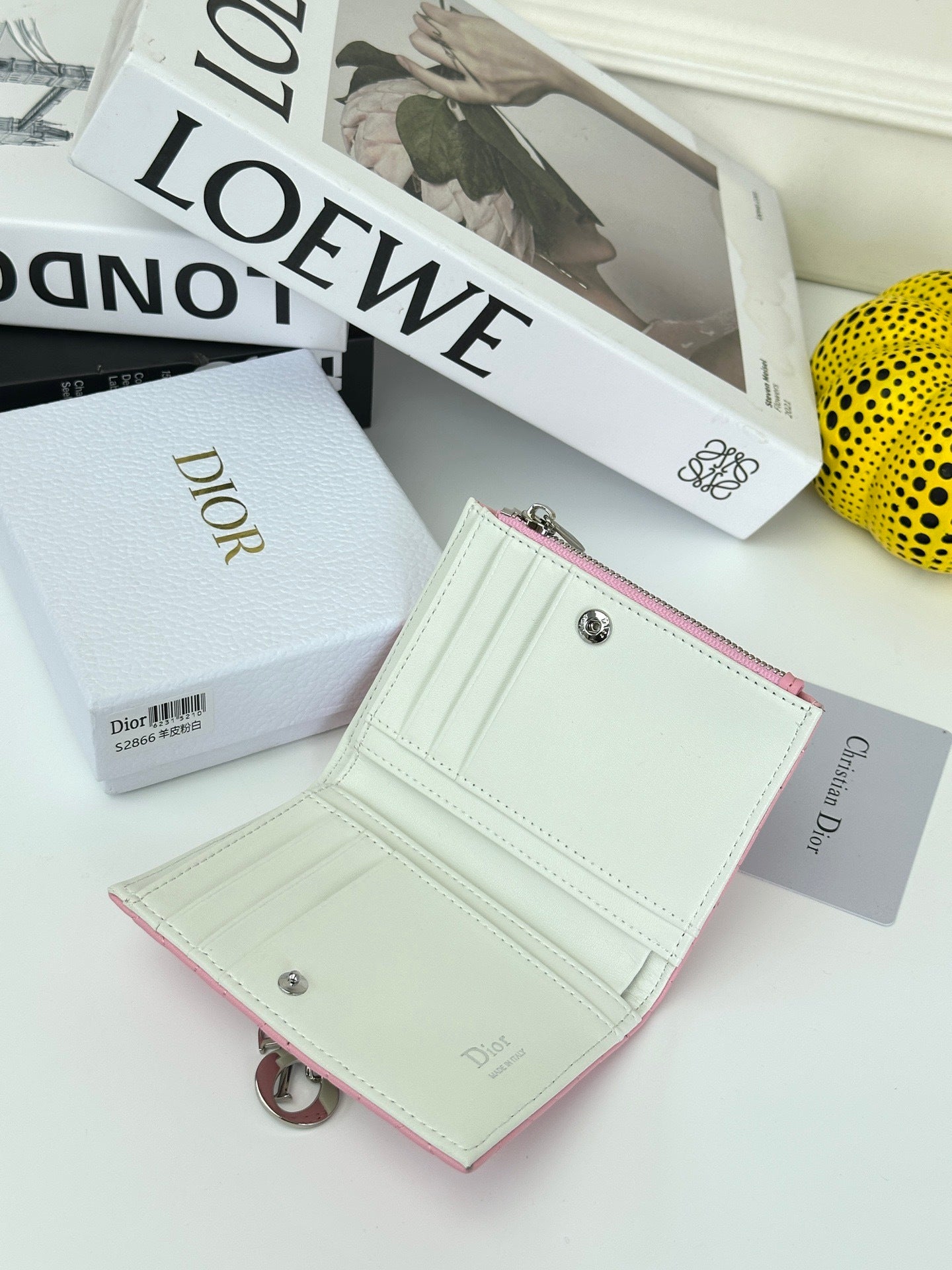 D Bow Logo Card Holder | S2867/ S2866| Lambskin |