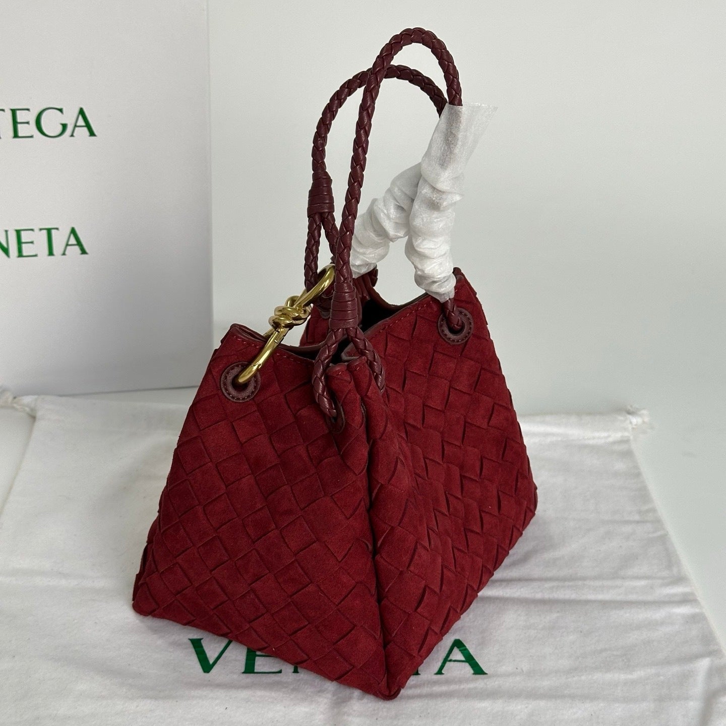 Soft Suede Parachute-Style Woven Bag