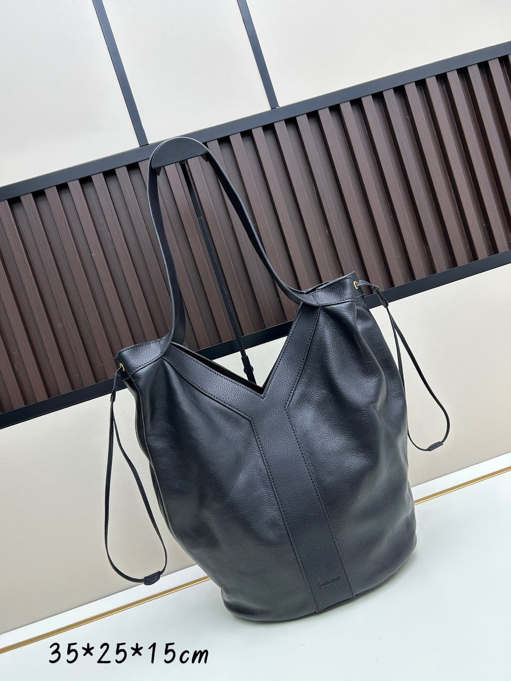 Y Soft-Grain Leather Tote Bucket Bag