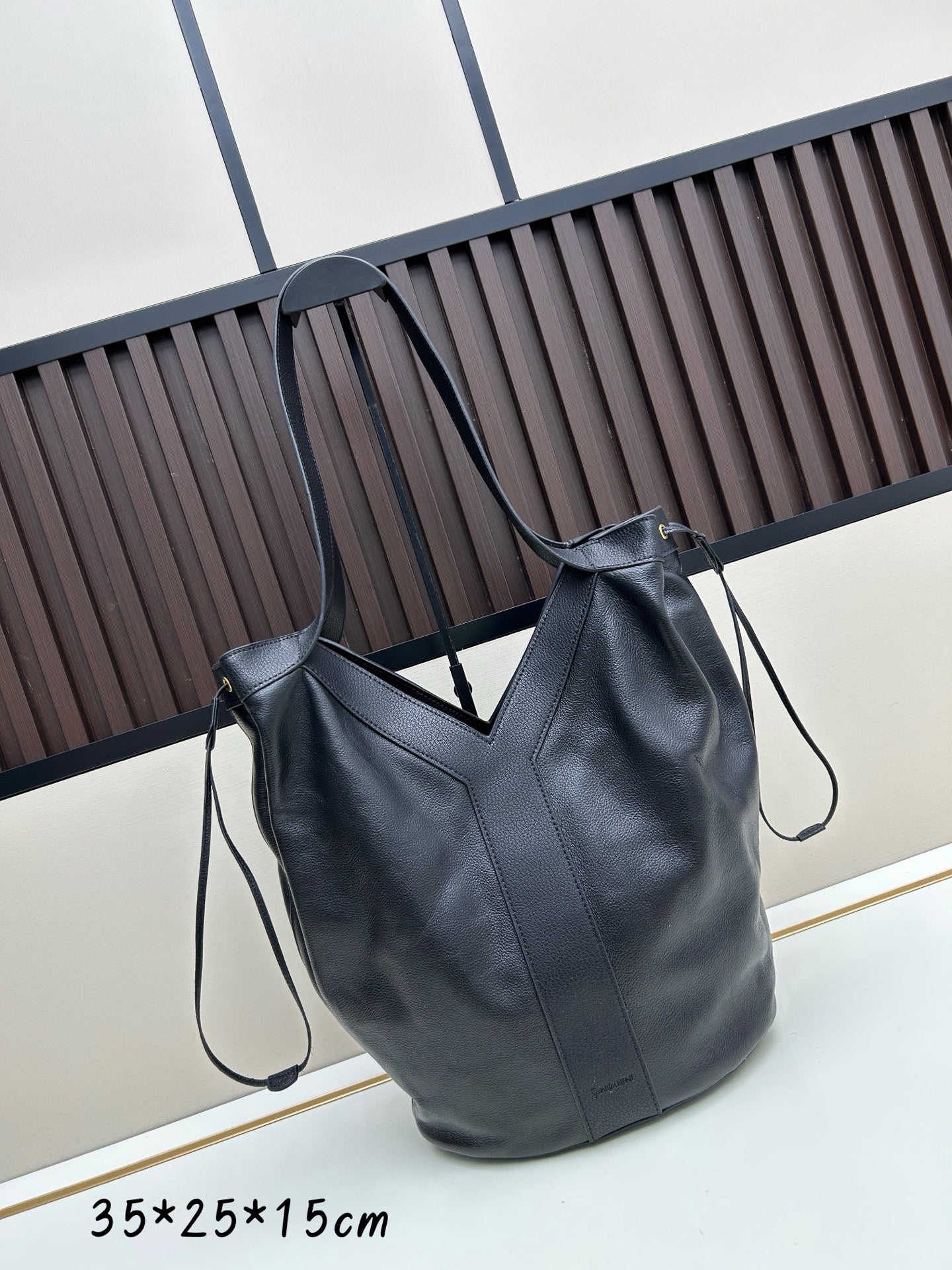 Y Soft-Grain Leather Tote Bucket Bag