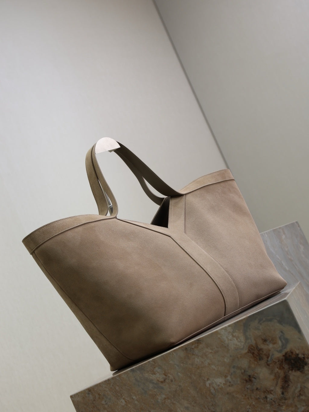 Y Suede & Calfskin Logo Tote Bag  |Premium Quality |