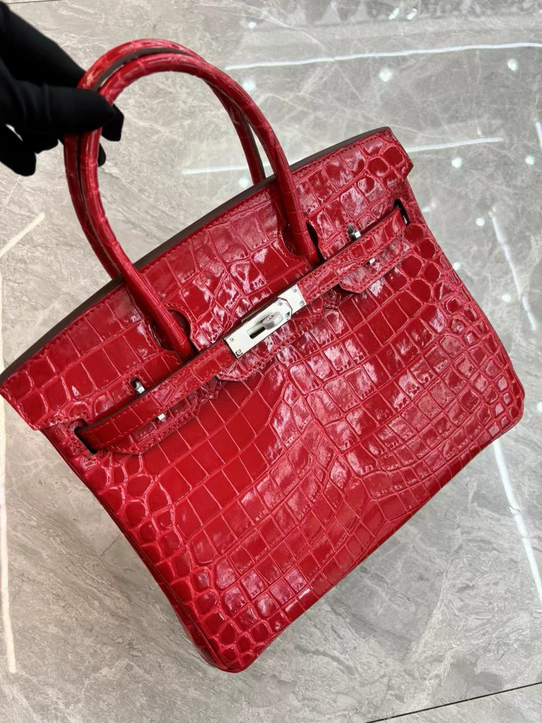 Her*mes Crocodile Pattern Birkin Bag