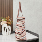 Handwoven Rainbow Embroidered Raffia Tote Bag