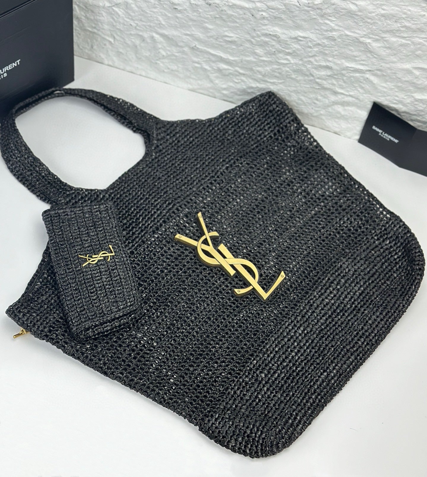 ICARE Natural Raffia Large Handwoven Tote Bag (High quality )