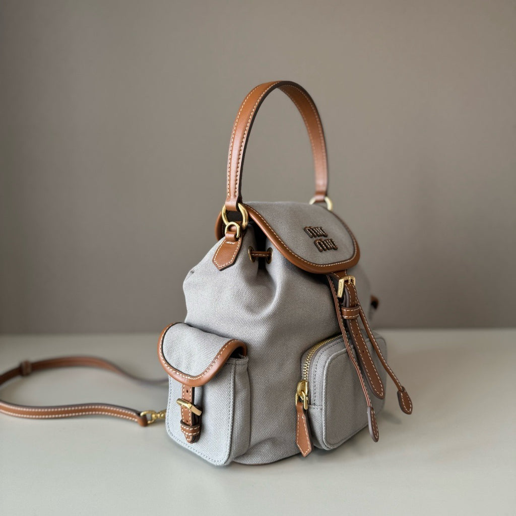 Premium Canvas &  Calfskin College-Style Backpack – JKS