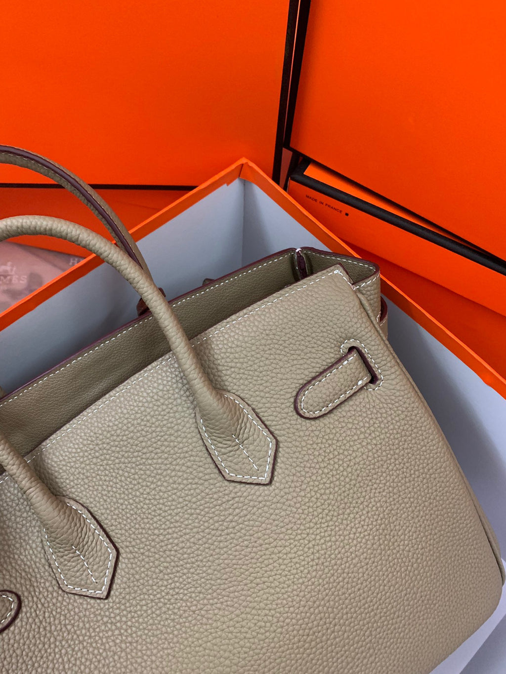 Birkin Platinum Color-Blocked Women's Bag from the Exclusive TOGO Series