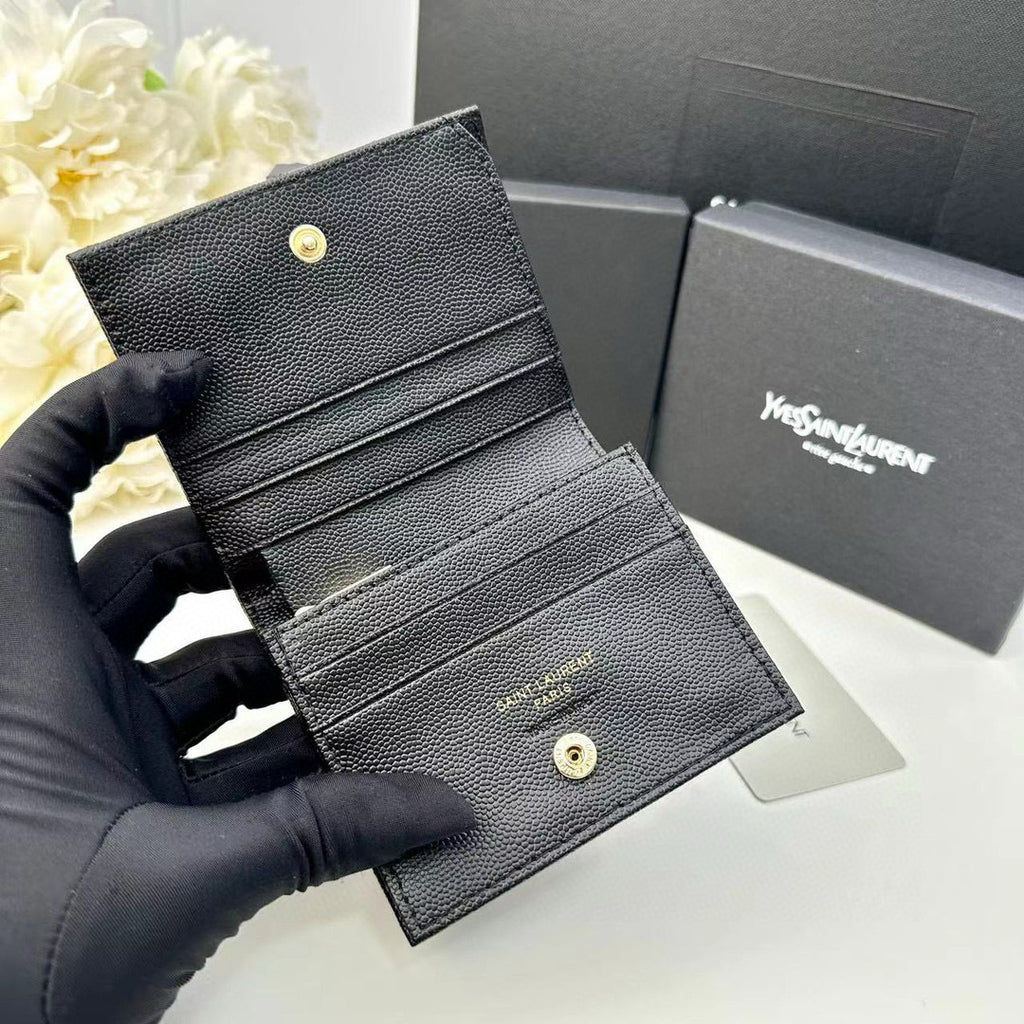 Y Compact Leather Bi-Fold Wallet