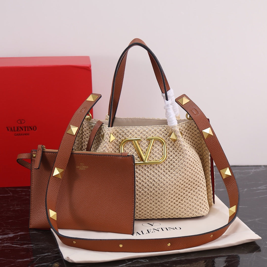 Handwoven Studded Tote Bag