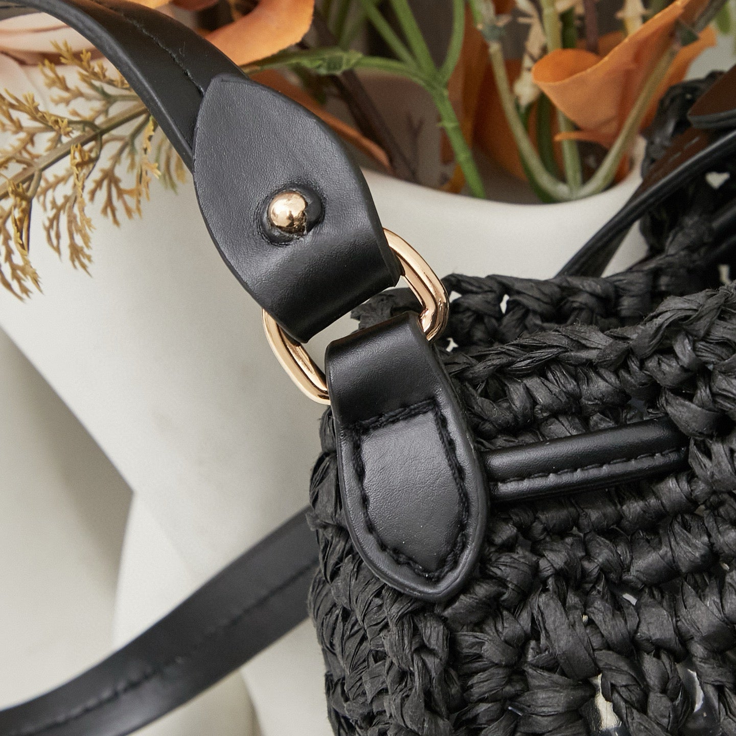 M. M Woven Bucket Bag