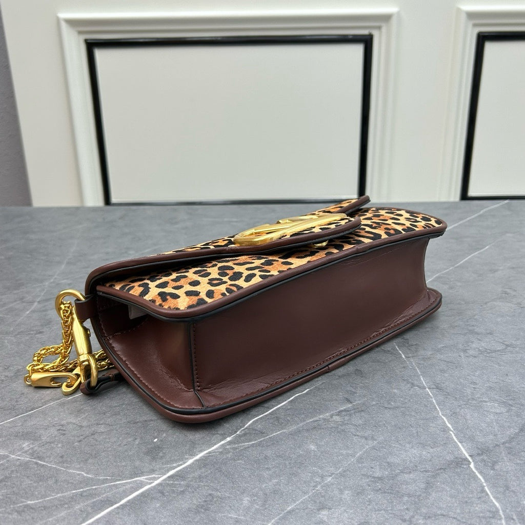Leopard Print Logo Loco Calfskin Bag