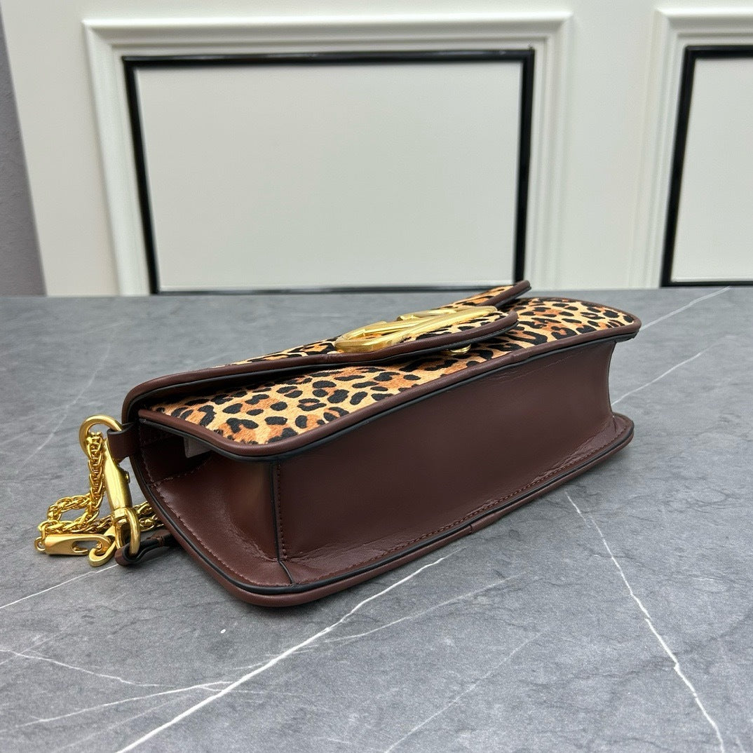 Leopard Print Logo Loco Calfskin Bag