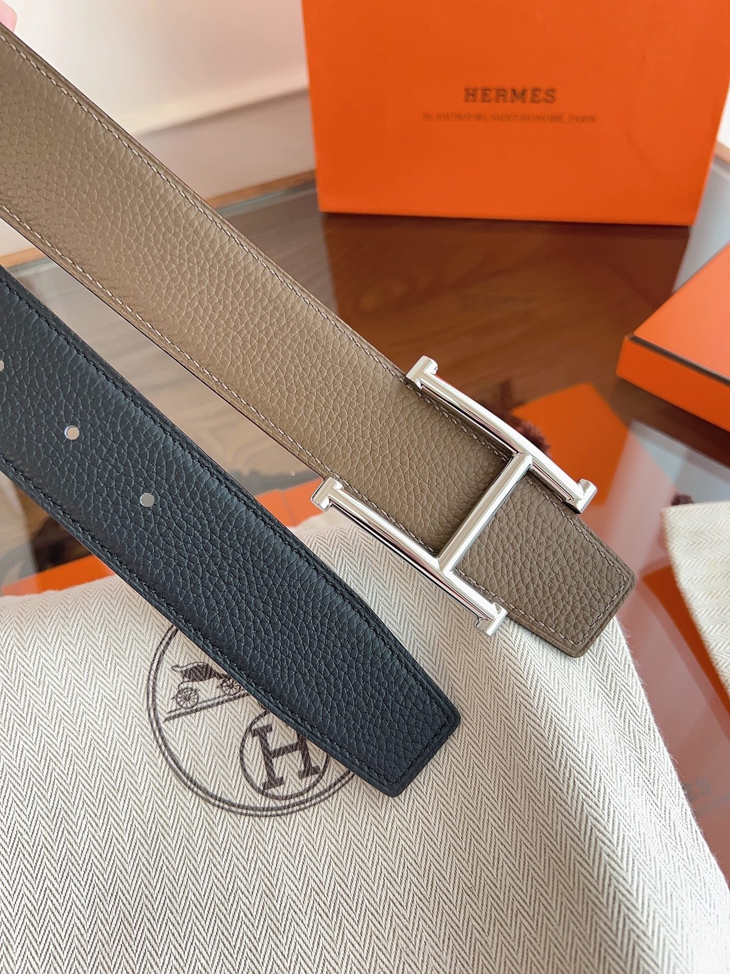 Premium Reversible Leather Belt — 3.8cm Width