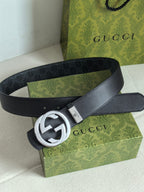 Men’s Interlocking Double Buckle Reversible Belt — 3.8 cm