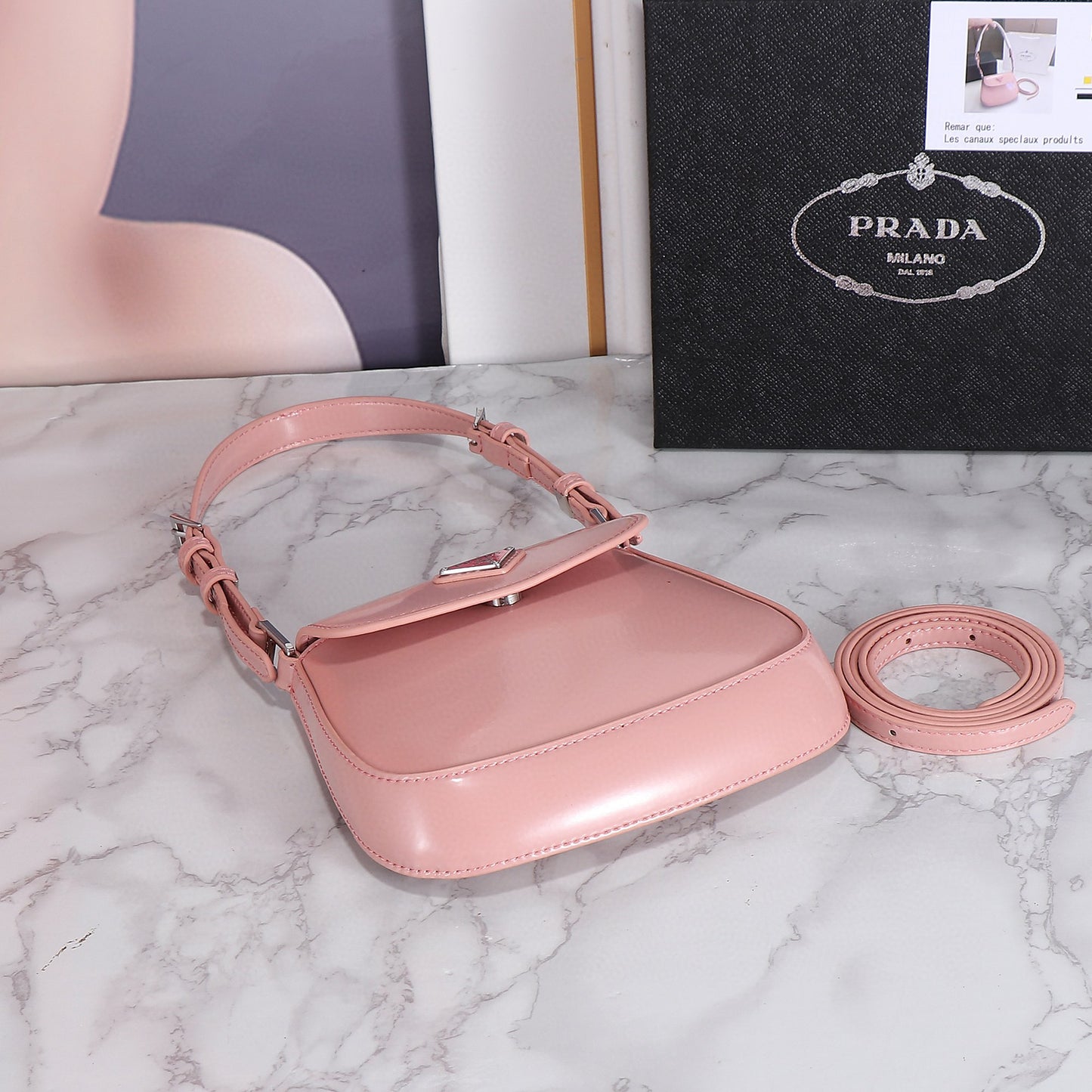 Pr*da Cl*eo Mini Bag in Brushed Leather - Your Modern Elegance Essential!