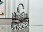 D Book Tote ( WHITE FLORAL)