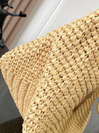Summer Luxe Raffia Tote with Leather Accents (Premium Quality )
