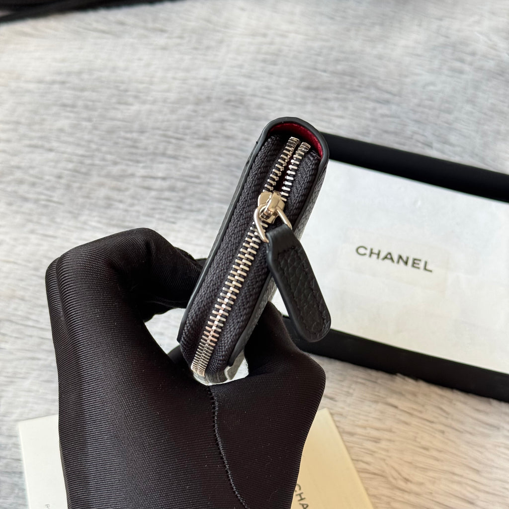 Lychee-Grain Zip Coin Purse (Premium Quality)