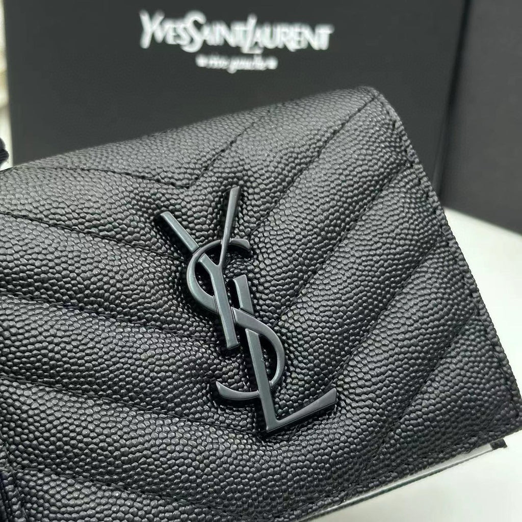 Y Compact Leather Bi-Fold Wallet