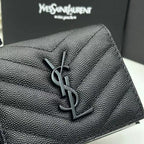 Y Compact Leather Bi-Fold Wallet