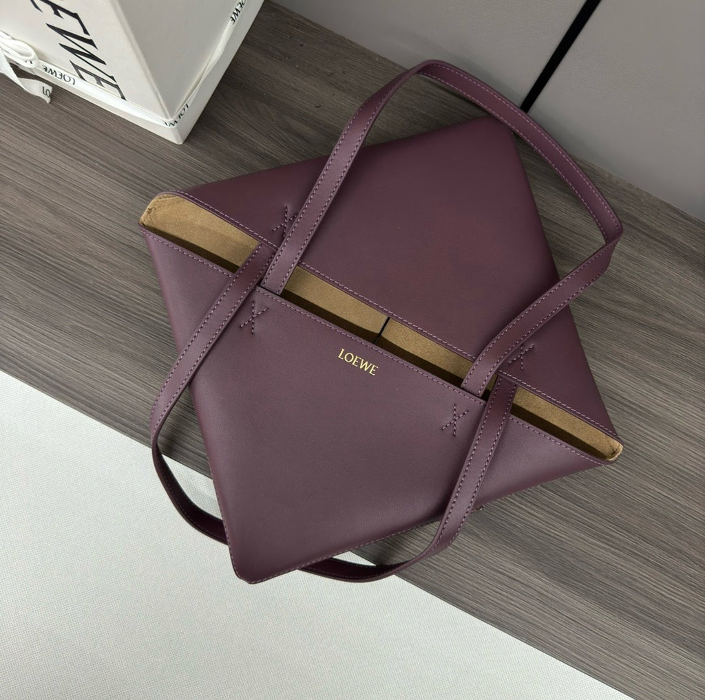 Glossy Leather Puzzle Fold Tote