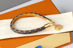 Coffee Floral Leather Bracelet