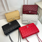 Maxi Quilted Flap Bag in Lambskin — 33cm