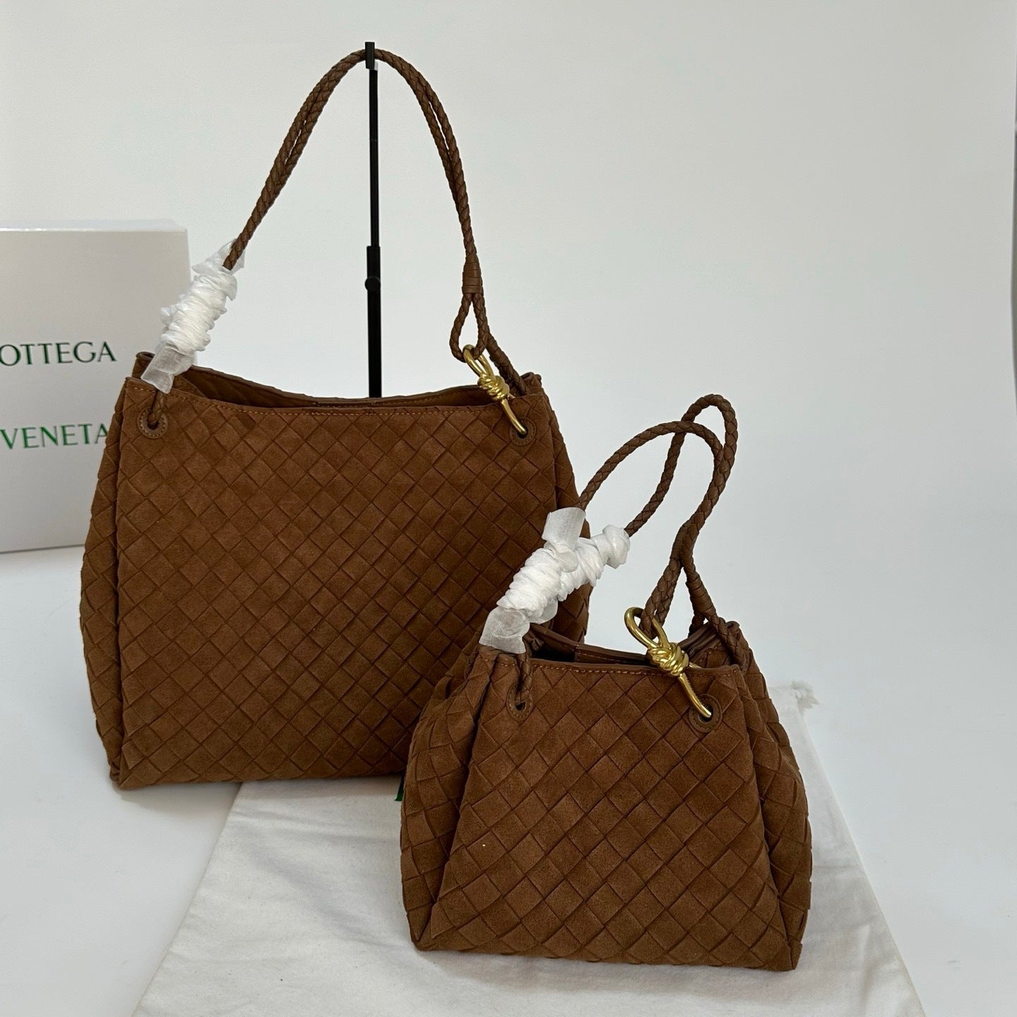 Soft Suede Parachute-Style Woven Bag