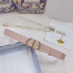 3.0cm Reversible Calfskin Leather Belt – Rotating Metal Buckle