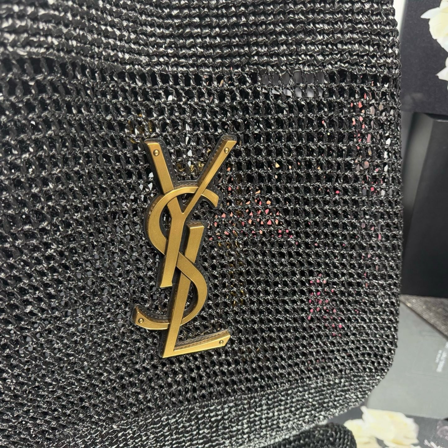 ICARE Woven Raffia Logo Tote (Premium Quality )