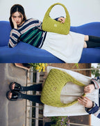 Quilted Suede-Lambskin Shoulder Bag