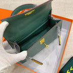 Kelly Palm-Grain Leather Structured Handbag