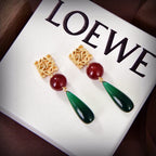 18K Gold-Plated Carnelian Teardrop Earrings