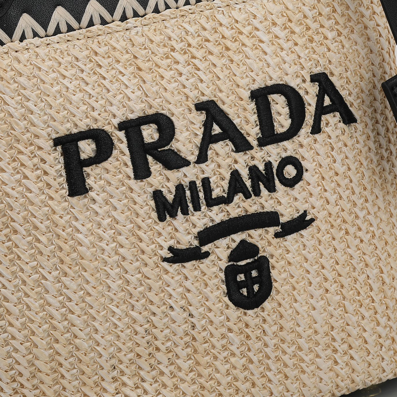 Pra*da Crochet Straw Bag