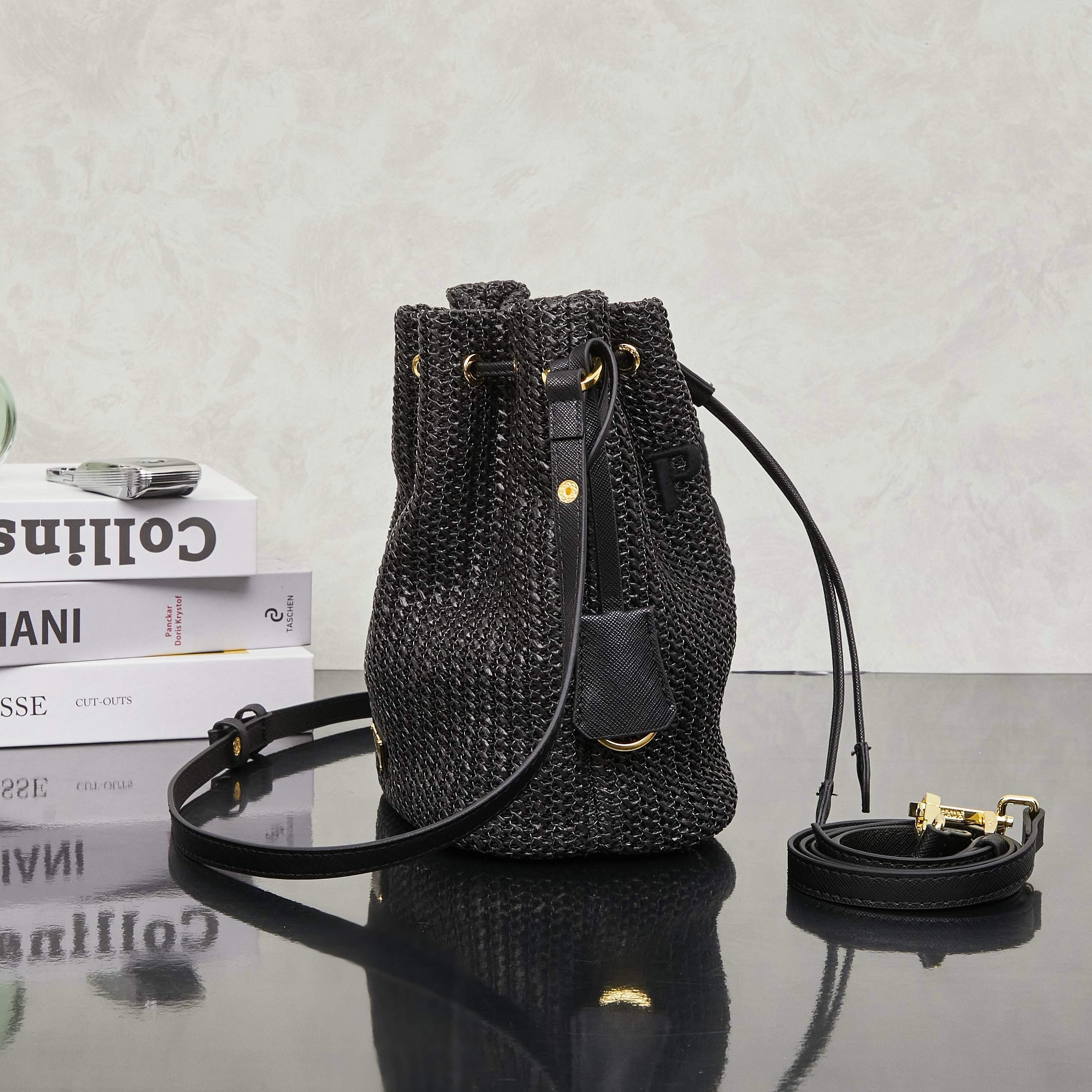 Raffia Woven Bucket Bag