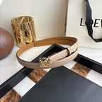 Anagram Buckle Leather Belt