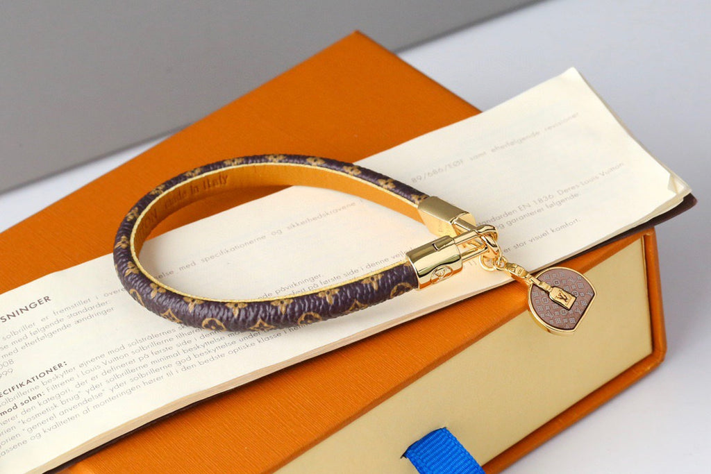 Coffee Floral Leather Bracelet